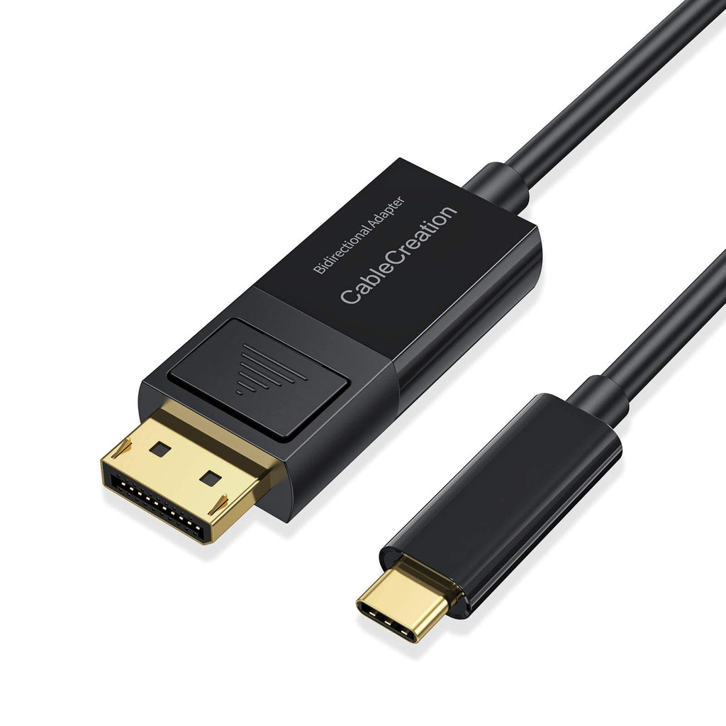 CableCreation 8K Bi-Directional USB C to DisplayPort Cable 6FT [HDR, 8K@60Hz, 4K@144Hz, 2K@240Hz] DP 1.4 to Type C Cable, Compatible with Thunderbolt 3/4, iPhone 15/15 Pro Max, MacBook Pro/Air, iPad 6Feet Bidirectional 8K@60Hz Black