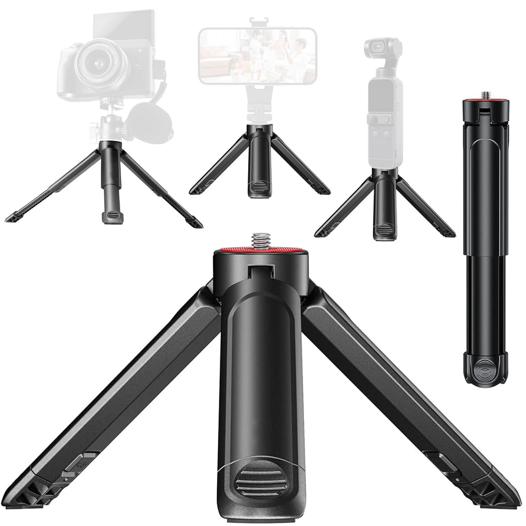 KT-26 Mini Plastic Camera Tripod, Portable Selfie Stick Handle Desktop Webcast Camera Tripod, Suitable for Camera Webcam Cell Phone Stand Selfie Stick Vlog Tripod