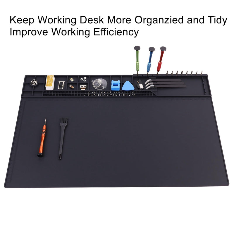 Premium Heat Resistant 932°F 22"x 14.2" Magnetic Silicone Soldering Mat Electronics Work Mat for Computer Cell Phone Laptop Repair,BGA Soldering Gun Iron Workbench Protection HP-150