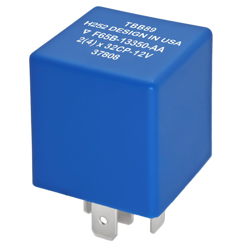 5-Pin Flasher Relay F65B-13350-AA, 5C3T-13350-AA TBB89 (Pack of 2) - Fix Fast Hyper Flash for Turn Signals & Hazard Warnings - Replacement for Ford, Lincoln, Mercury