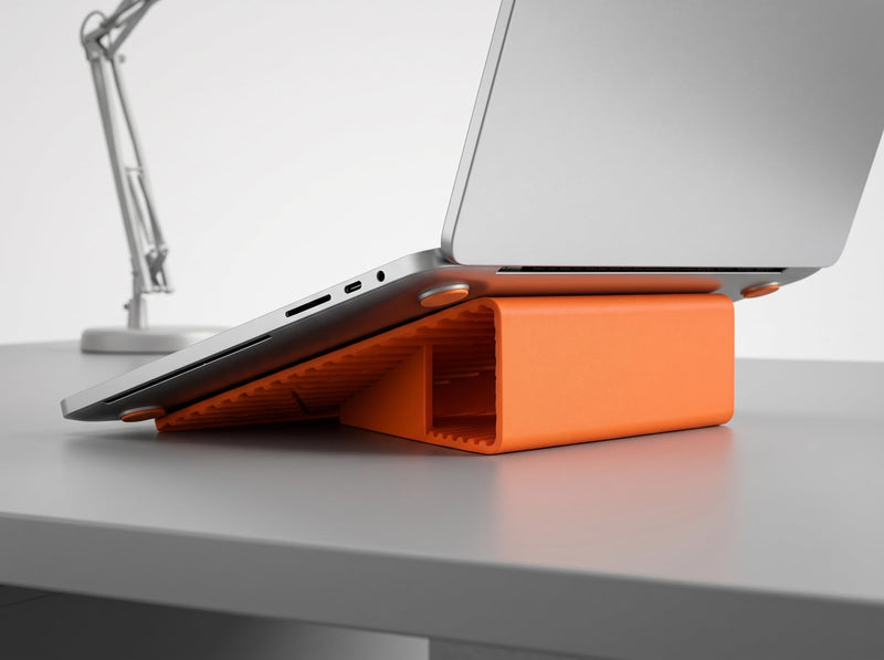Flexible Silicone Phone Stand, Foldable Portable Tablet Holder, Anti-Slip Multi-Angle Desk Stand for iPhone and iPad, Orange, 1 Pack