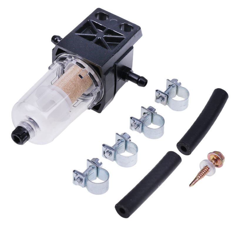 ZTUOAUMA Fuel Water Separator Assy Bronze Fuel Filter Element Kit 6mm Outlet and Inlet with Hoses and Clamps Compatible with Webasto Eberspacher Diesel Parking Heaters