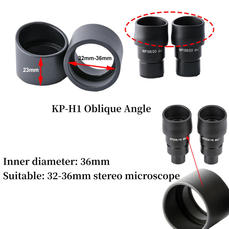 AUNMAS 2PCS Eyepiece Cover, Binocular Eye Cups Binocular Eye Cups Replacement Guard Soft Rubber 36mm Diameter Stereo Microscope Accessory for 32 36mm Stereo Microscope(Flat Angle)(KP-H1 bevel) KP-H1 bevel