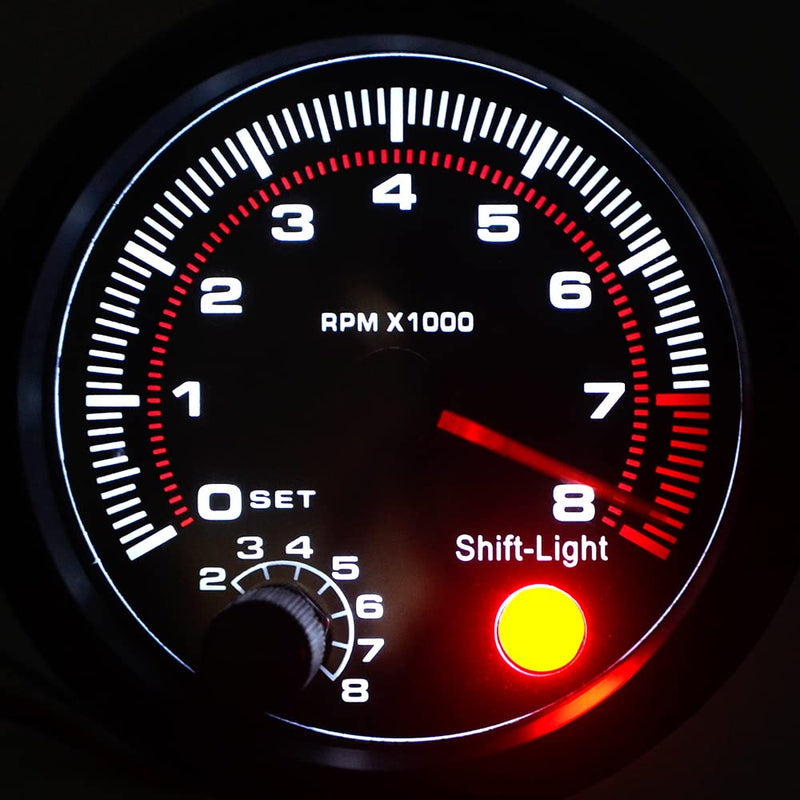 Tachometer Gauge,Geevorks 3.75" 12V Automotive Replacement Tachometers 0-8000 RPM,RPM Tachometer for Car 4/6/8 Cylinder Engines