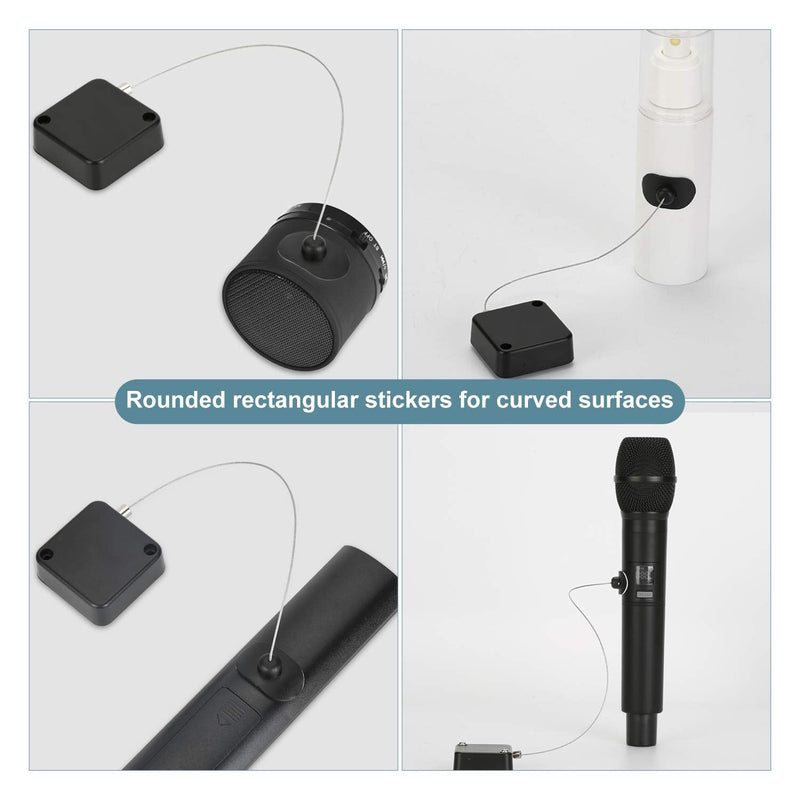 5Pack Retractable Security Cable Lock, Remote Control Security Lock, Remote Control Anti-Lost Rope for TV, DVD, Hardware Cable Lock ，No More Searching for The TV Remote