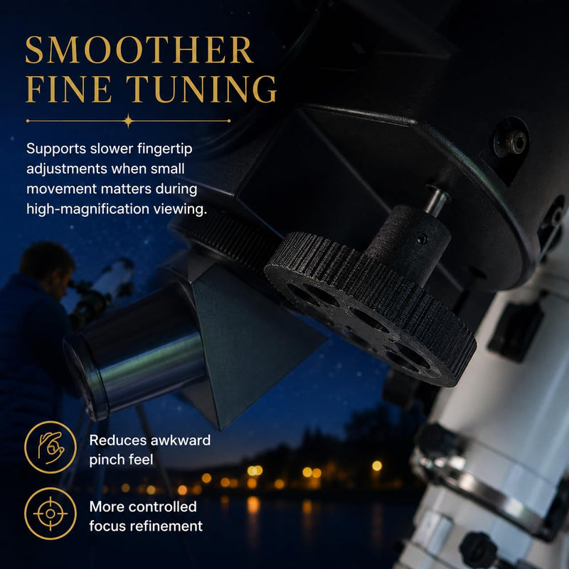 SplashNColor Fine Focus Knob Compatible with Meade ETX125 Telescope – Easier Precision Adjustment | Larger Grip Aid | Smooth Manual Control for Rear Focuser Refresh