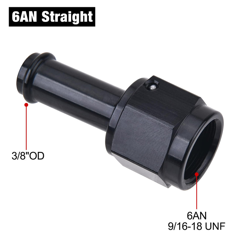 EVIL ENERGY 6AN Female to 3/8" Barb Hose Fitting Straight Swivel 2PCS 6AN to 3/8 Inch