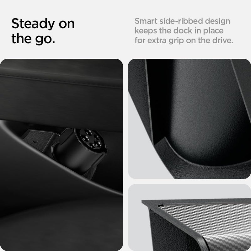 Spigen J1772 Charging Adapter Door Dock for All Tesla Model Y [Compatible with Model Y Juniper 2025/26] (SAE J1772 Charging Adapter NOT Included) - Refer to The Video for Installation