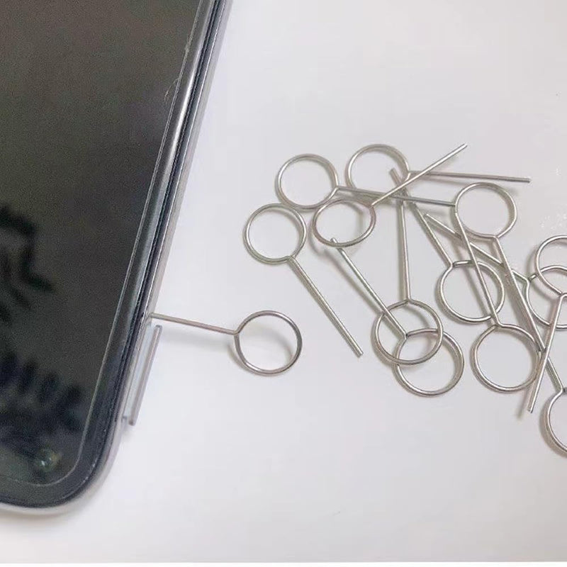 50Pcs Universal Metal SIM Card Ejector Tool Portable Phone Needle Removal Opener Compatible with All Smartphones Daily Phone Repair Accessories