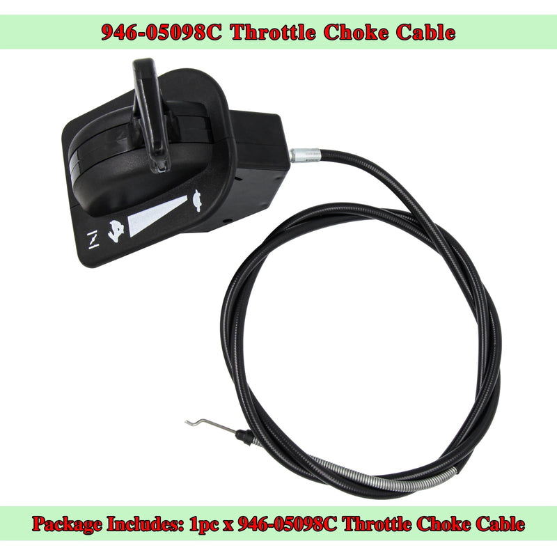 946-05098C Throttle Choke Cable for Cub Cadet XT1-LT46, XT1-LT50, XT1-GT50 & Craftsman T240, T260, T310, T8200, G8400 Lawn Tractor, Replaces 946-05098, 946-05098A, 946-05098B, 746-05098