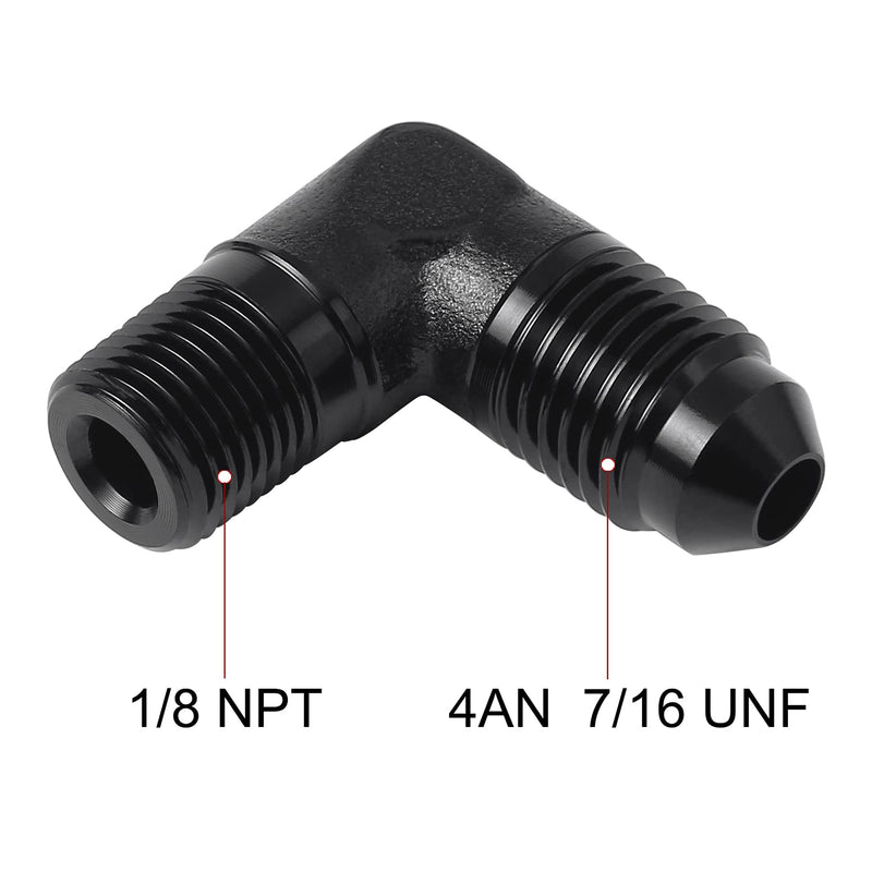 EVIL ENERGY 4AN to 1/8" NPT Male 90 Degree Fitting Adapter Aluminum 4AN to 1/8 NPT