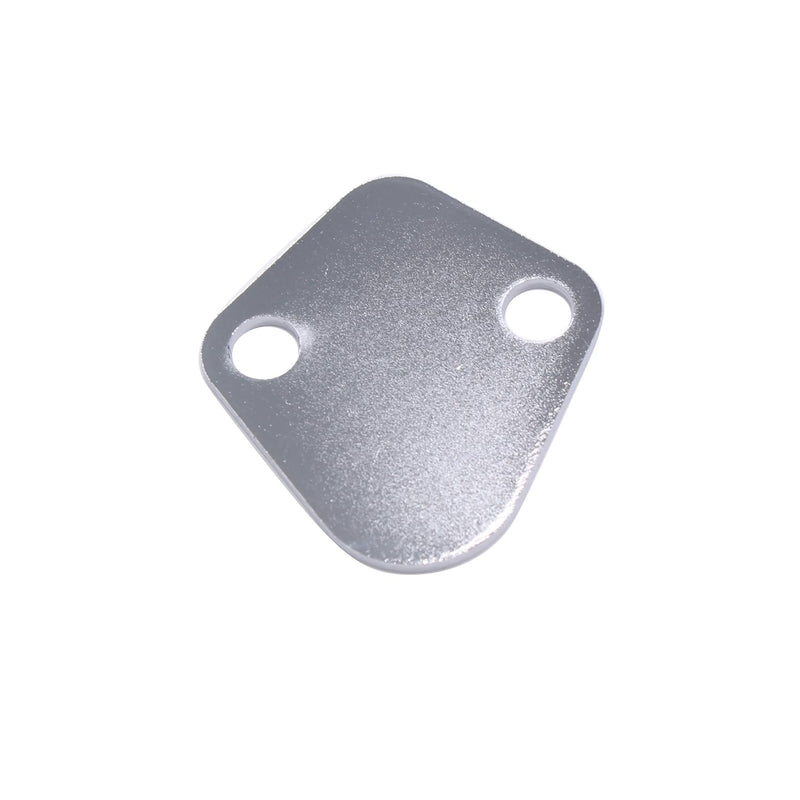 2 Set SHLPDFM BBC Chrome Steel Fuel Pump Block Off Plate With Gasket Compatible with Big Block Chevy 396 427 454 502 Race