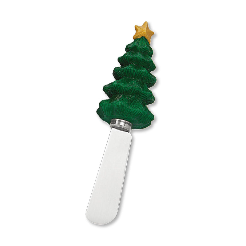 Supreme Housewares Tis the Season Cheese Spreaders, Hand-Painted Resin Handles with Stainless Steel Blades for Spreading Cream Cheese, Butter, and Jam, Assorted Christmas Designs, Set of 4
