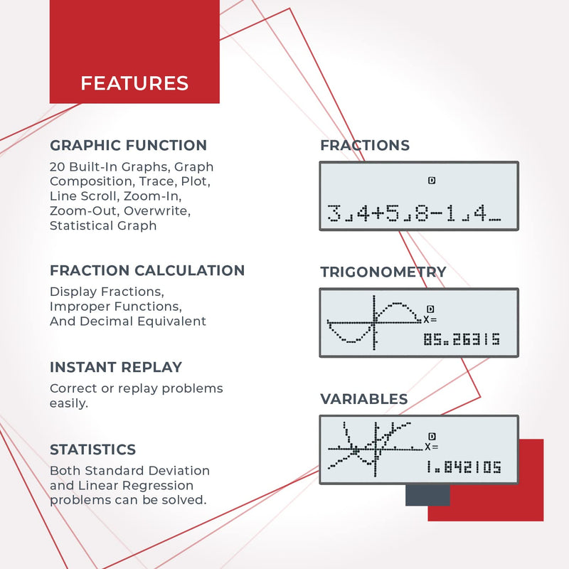CATIGA Scientific Calculator with Graphic Functions, Multiple Modes with Intuitive Interface, Perfect for Beginner and Advanced Courses, High School or College, 2 Pack, CS-121 1.1) Black 2 Pack