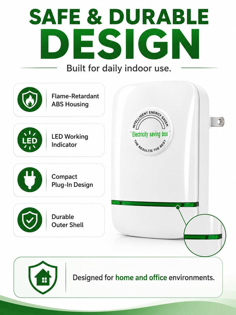 Electricity Saving Box for Home & Office, Compact Plug and Play Electrical Device, 4 Pack for Household Appliances