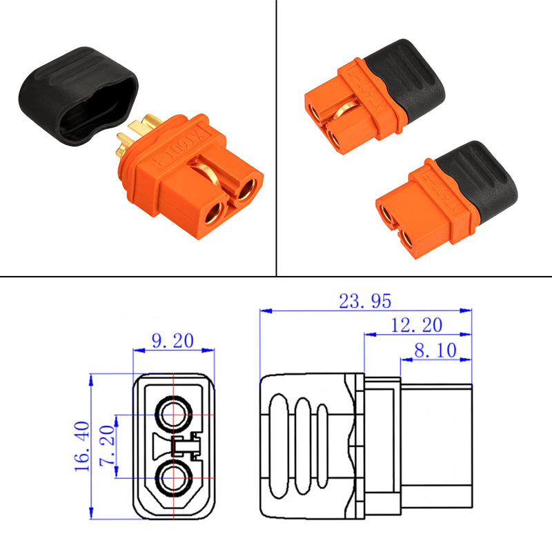10AWG 2FT Solar to XT60i Cable 2 10 25 35 50 75 100FT Solar Connector to XT60i Adapter Cable for Portable Power Station (2FT) 10AWG Solar to XT60i Cable