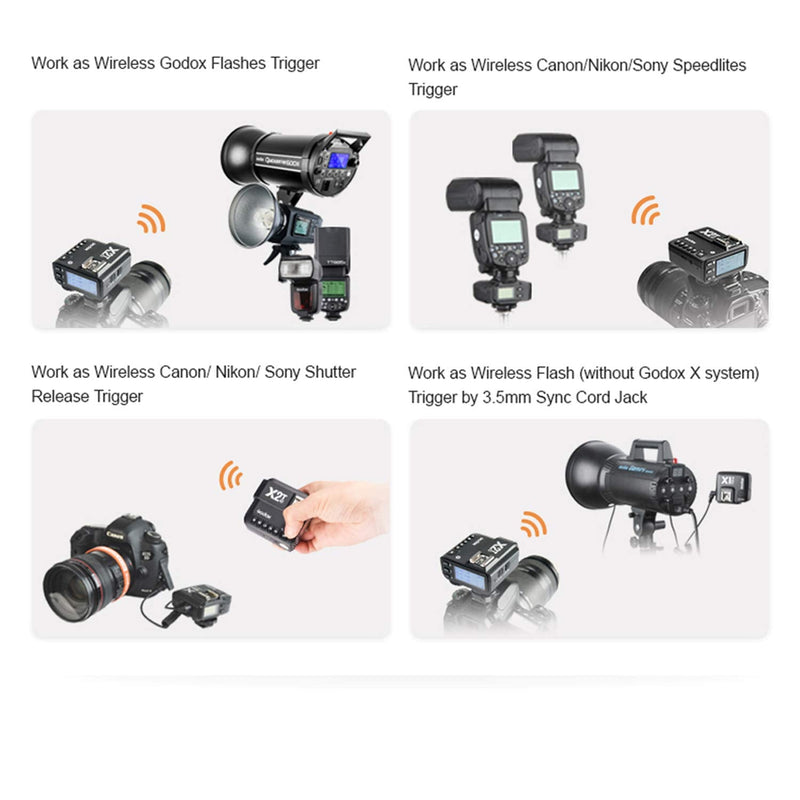 Godox X2T-F 2.4G TTL Wireless Flash Trigger for Fujifilm X-Pro2 X-T3 X100F | 5 Dedicated Group Button, Support 1 8000s HSS Function
