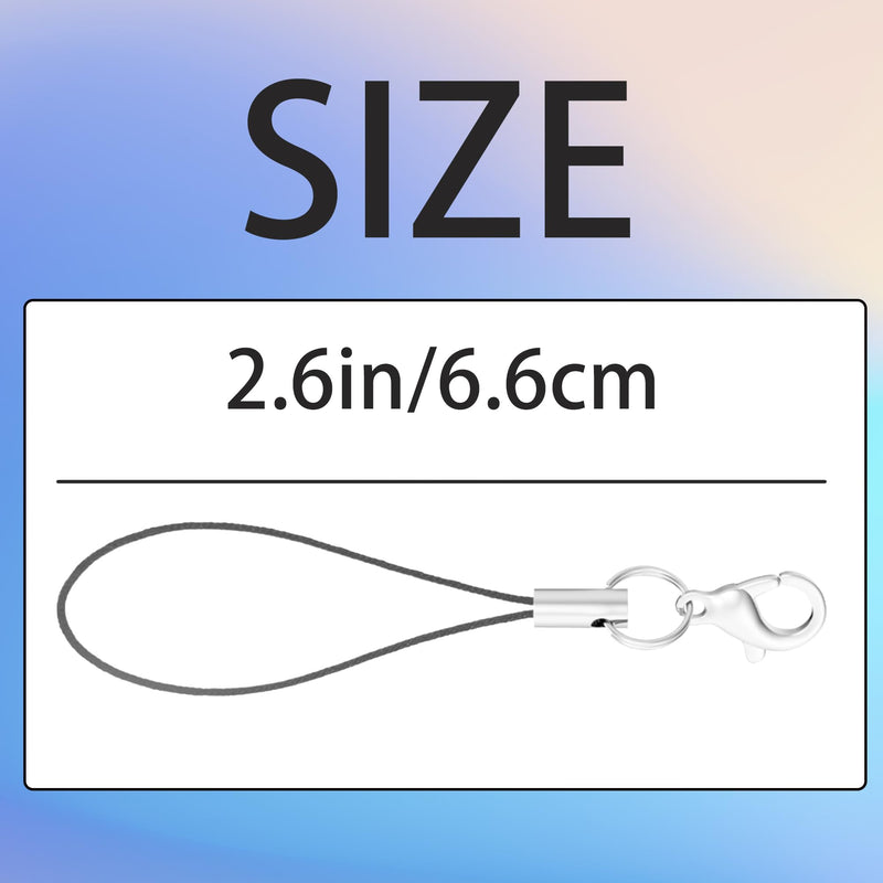 10 Pcs Phone Charms Strap, Lanyard Straps with Lobster Clasps, String for Keychains, USB Drives & DIY Jewelry Black 20