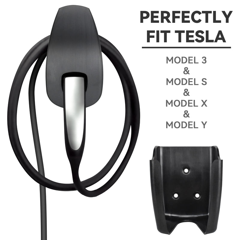 Charging Cable Organizer for Tesla,Wall Mount Connector Holder, Charger Cable Holder Adapter with Chassis Bracket,Compatible with Model 3/S/Y/X,Black