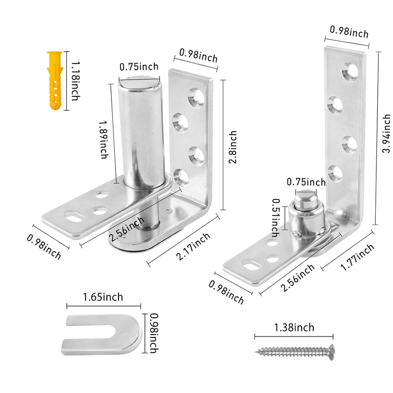 Tambee Saloon Door Hinges, Heavy Duty 304 Stainless Steel Double Swing Action Hinge Self Closing, Fit for Bar, Cafe, Patio Doors, Silver 1 Pack Silver 1pc