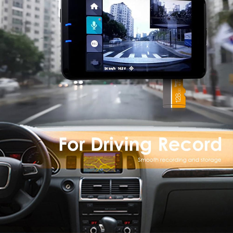 128GB SD Card, High Speed 4K Video for Dash Cam, (Yellow) | C10 U3 V30 A2, Security Camera, Smartphones, Tablets, Nintendo Switch