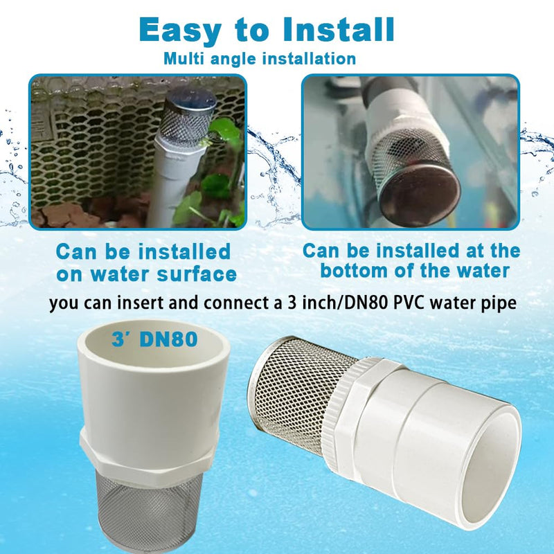 3 inch Stainless Steel Filter DN80/3" Suction Strainers Used to Remove Debris and Reduce Solid Entry（1pcs） 3"DN80