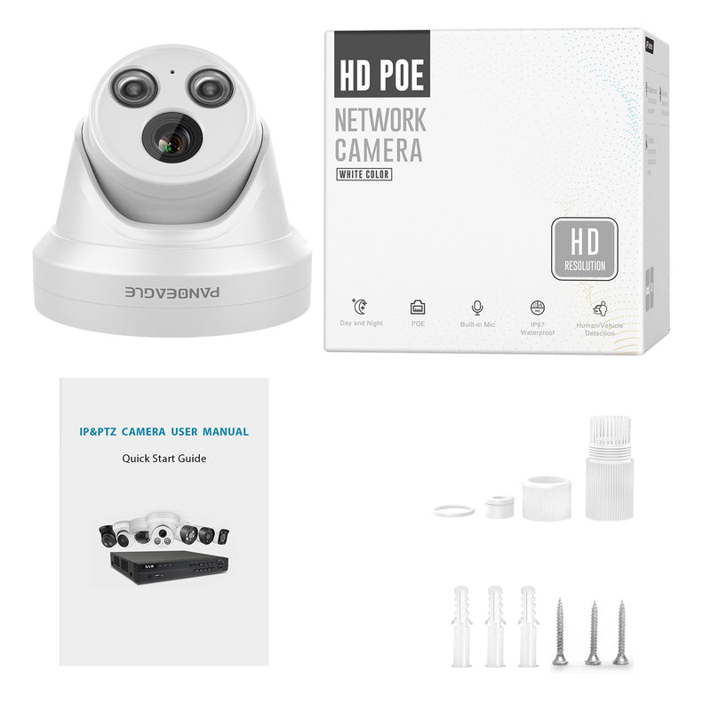 PANOEAGLE 4K PoE IP Security Camera Outdoor, 8MP Turret IP Camera with Human/Vehicle Detection, 2.8mm Lens Wide Angle, Built-in Mic,98ft EXIR Night Vision, IP67 Waterproof,NDAA Complaint, PG2385IG 8MP IR