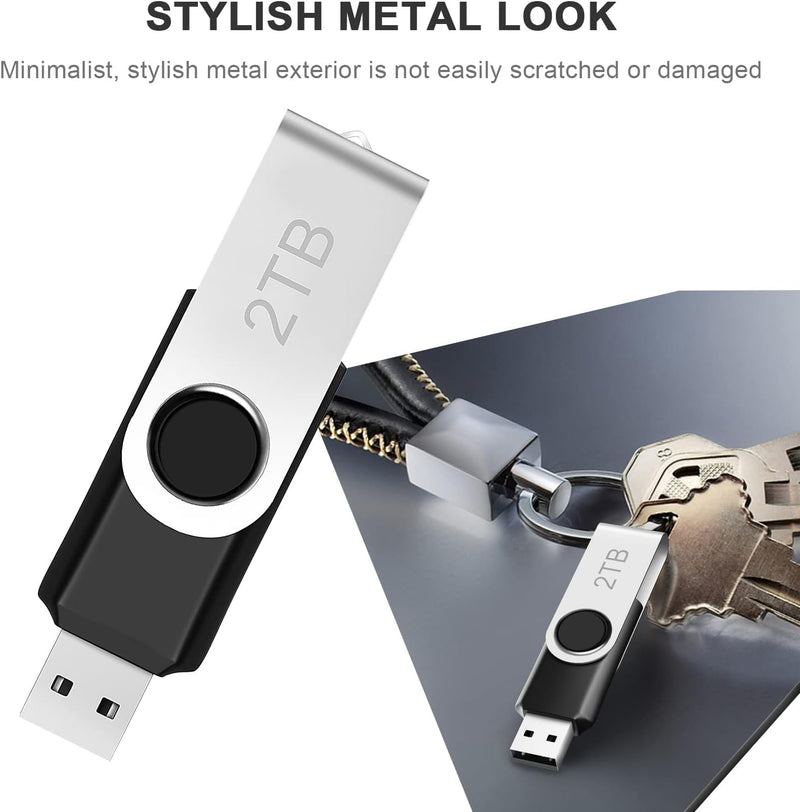  [AUSTRALIA] - 2TB USB Flash Drive, USB Memory Stick, High-Speed Thumb Drive 2TB, Metal 2000GB Large Storage USB Drives Data, Pen Drive Jump Drive for Data Backup and Transfer for PC/Laptop Waterproof