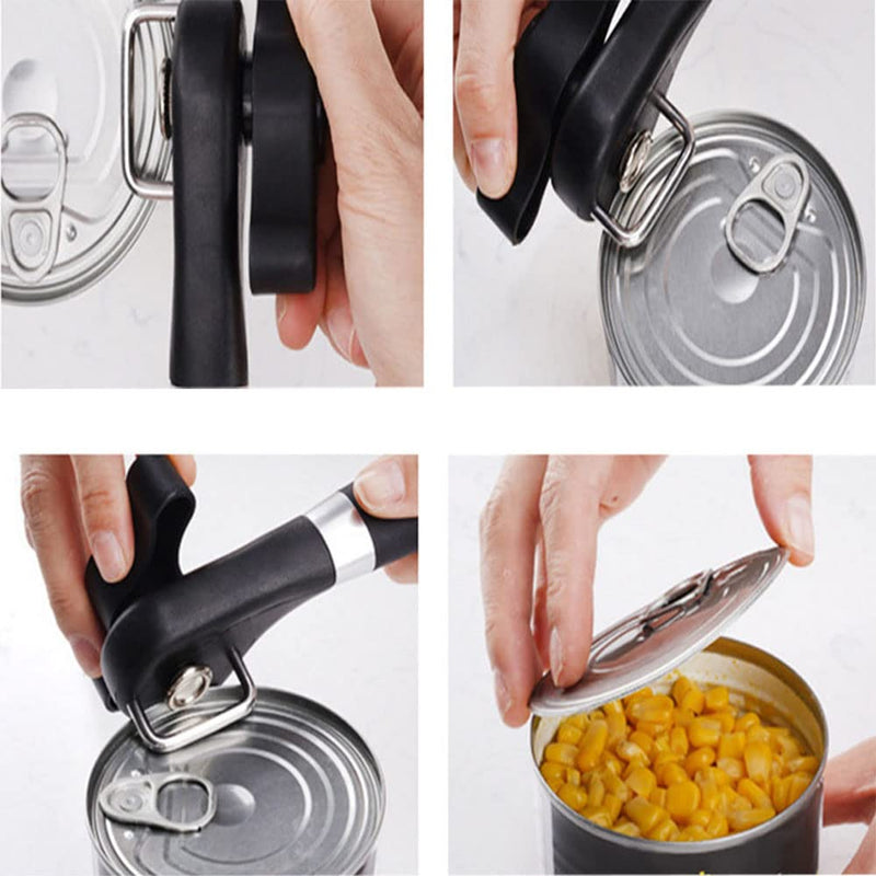 Can Opener Manual,Safe Cut Manual Can Opener, Side-Cut Safety Can Opener Smooth Edge,Stainless Steel Can Openers by Heavy Duty (2pcs) 2pcs