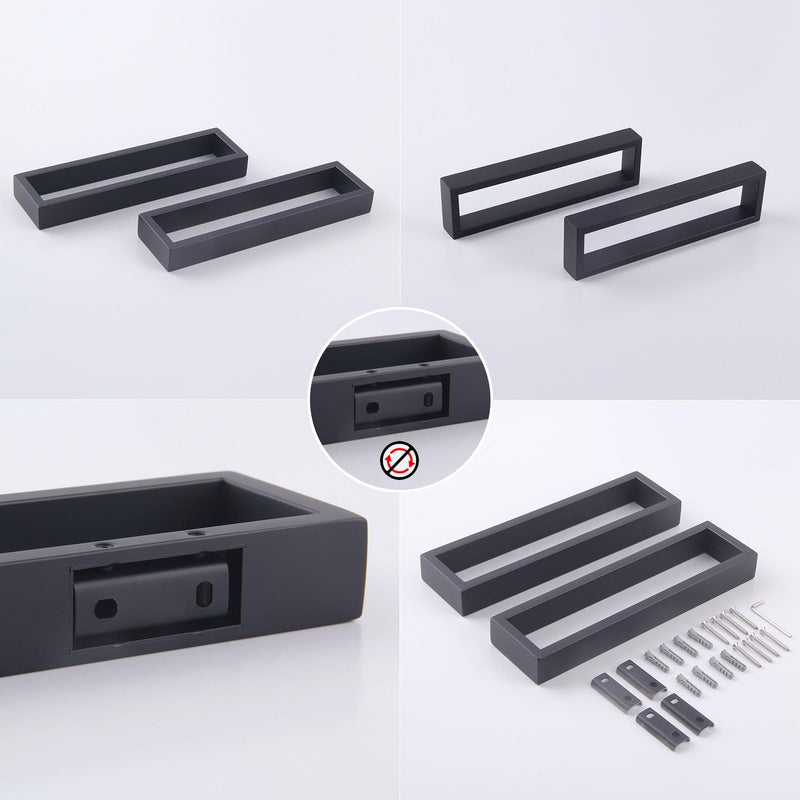 GERZWY Modern Black Towel Holder Stainless Steel Towel Ring for Bathroom Lavatory Wall Mount Contemporary Style 2 Pack HG1716-2BK