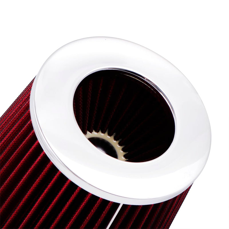 2.5"Universal Clamp-on Air Intake Filter - Washable, High-flow，Lower intake air temperature, Inlet Cold Air Cone Replacement 2.5"