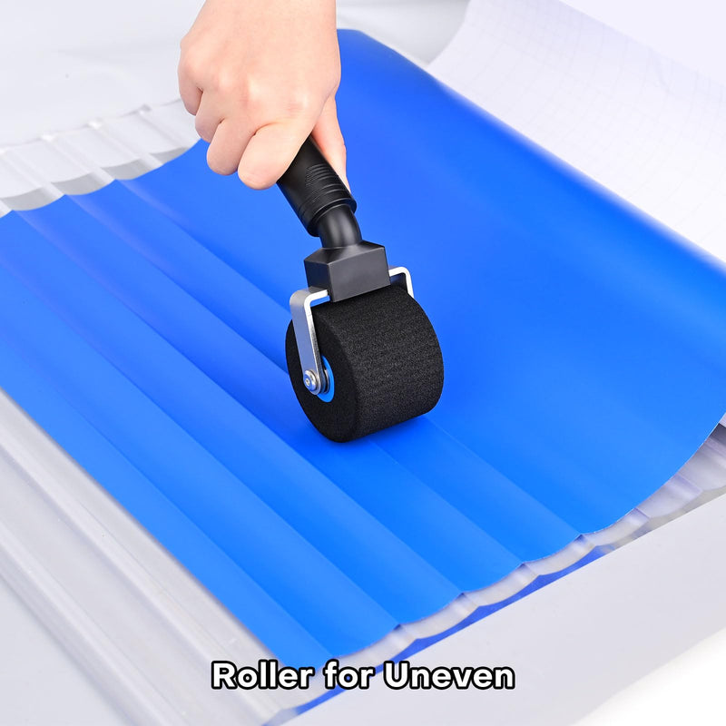 NEWISHTOOL Vinyl Wrap Tools 2-Inch Sponge Seam Roller for Uneven Textured Areas, Car Wrapping Rivet Roller Tool Felt Squeegee for Decal Film Application Wallpaper Smoothing