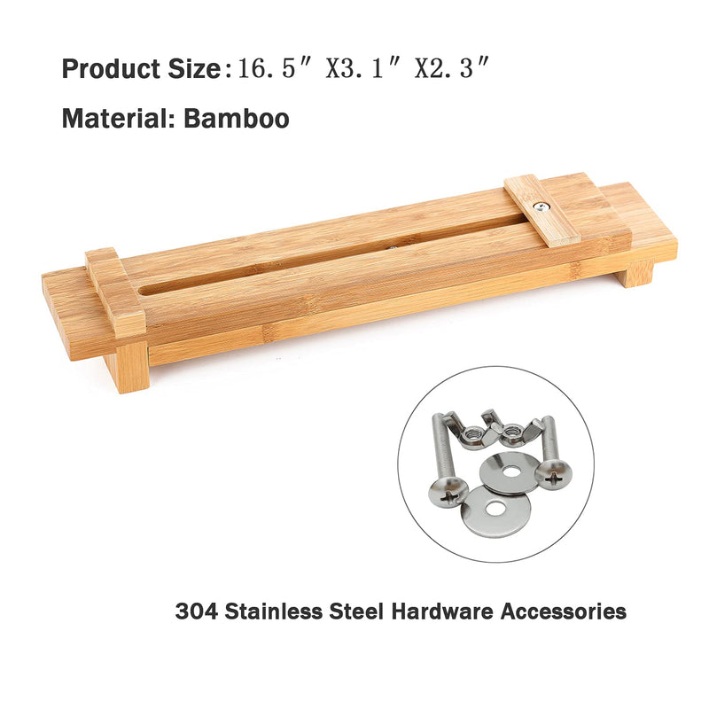 Sharpening Stone Holder Sink Bridge with Adjustable Slider Heavy Base,Easy Honing,Stainless Steel Hardware Accessories,Bamboo Material