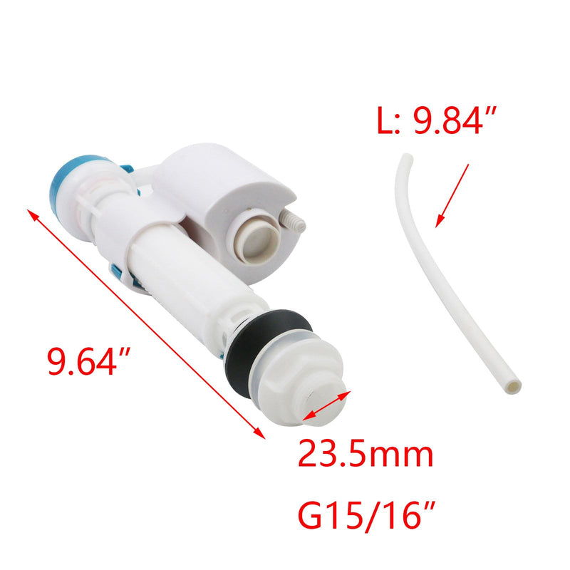 T Tulead Toilet Fill Valve Adjustable Height 7.68"-12", Toilet Flush Valve Replacement Kit G15/16 Plastic Toilet Fill Valve