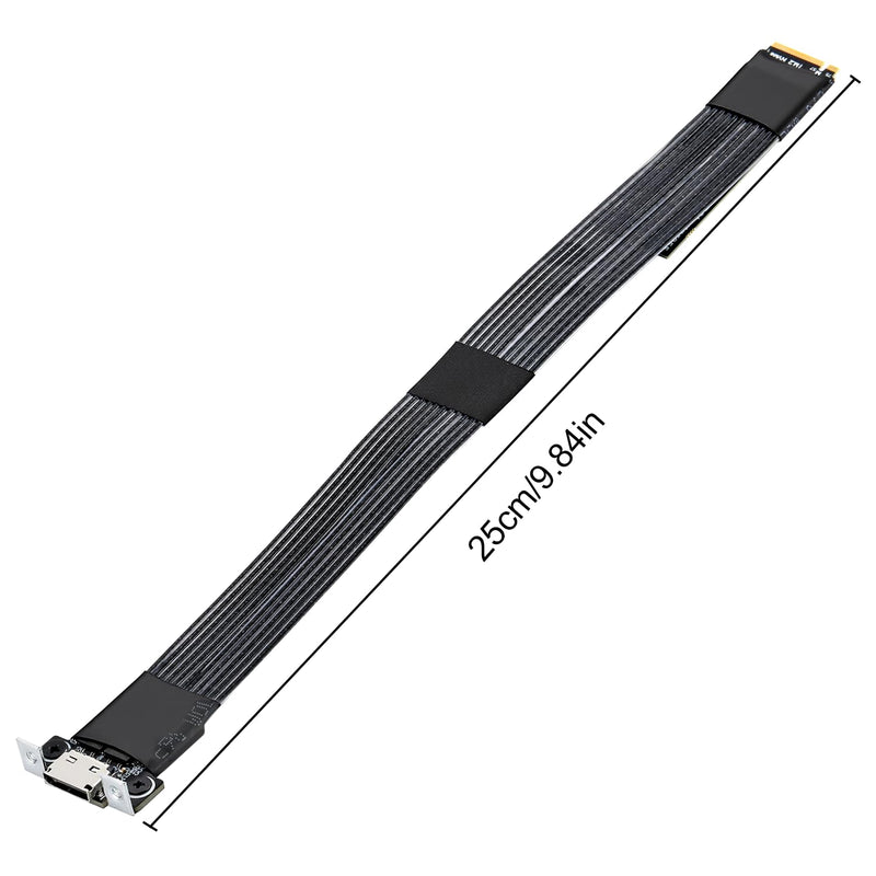 RGEEK M.2 NVME Pcie to OCuLink SFF-8612 Adapter with ReDriver, PCIe 5.0 x4 | 128Gbps to OCuLink SFF-8611 4i Host Adapter for eGPU GPU External Graphics Cards and M.2 NGFF SSD 2230 2242 2260 2280 (25cm) 25cm