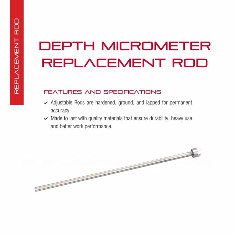 Starrett Depth Micrometer Replacement Rod - Hardened, Ground, and Lapped for Permanent Accuracy - Fits 440 Series - 1-2" Range - PT99332 1-2"