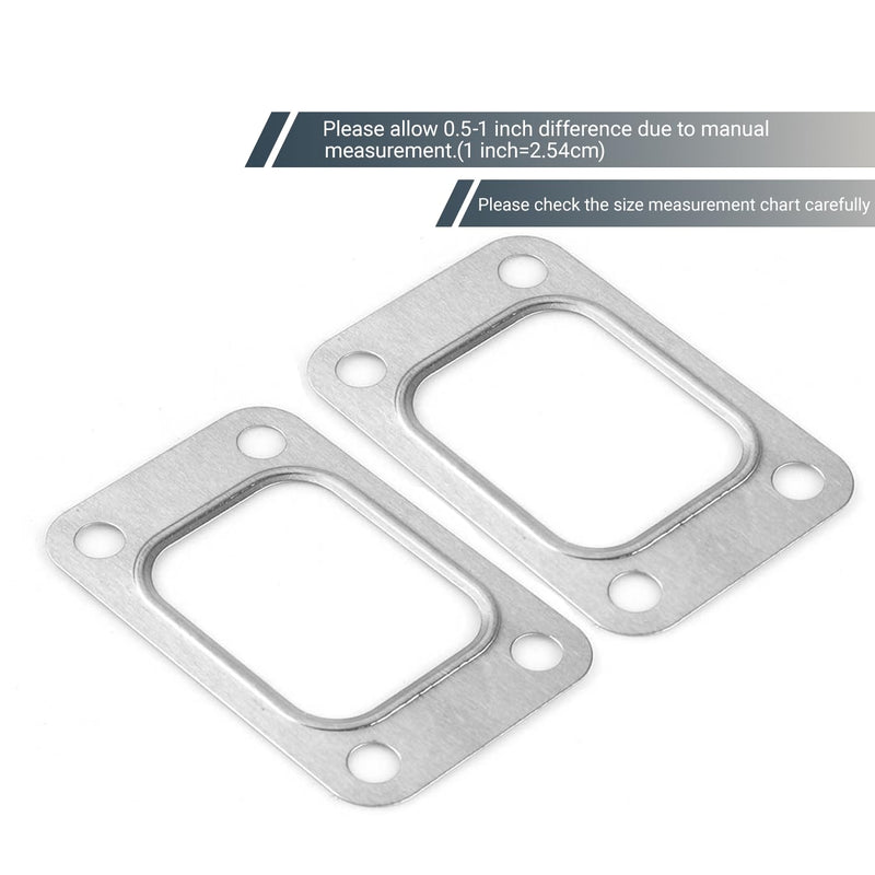 2 PCS T2 Turbine Flange Gasket, Stainless Steel 4-Hole Washer, Turbocharger Intake Manifold Flange Gasket, Universal for T25 T28 GT25 GT28 T2