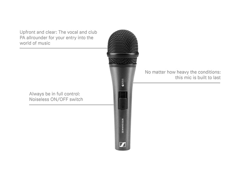 SENNHEISER E825-S Handheld Cardiod Dynamic Microphone with On/Off Switch