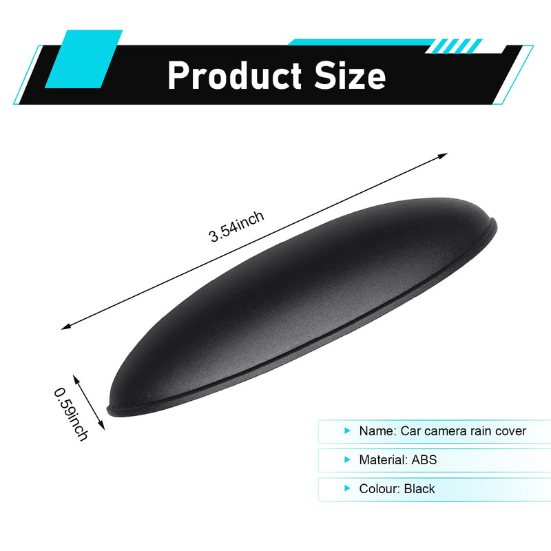 Car Rear View Camera Cover, Waterproof ABS Wider Reversing Camera Shield, Anti-rain Anti-Glare Backup Lens Guard, Self-Adhesive Modification Accessory for Most Cars (Black) 1 PC Black