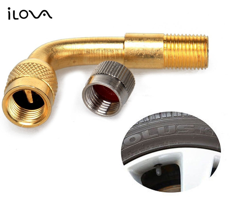 90 Degree Tyre Valve Extension Adaptor for Car Motorcycle Bike Scooter 2 Pack Universal Extenders