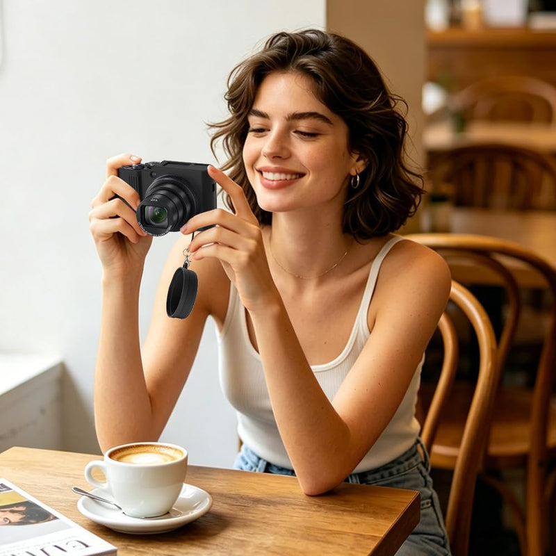 Silicone Case for lumix ZS300-(Black) | for Lumix ZS300 accessories、Protective Cover with 1 Pcs Screen Protectors, Detachable Lens Cover-(Black) Black