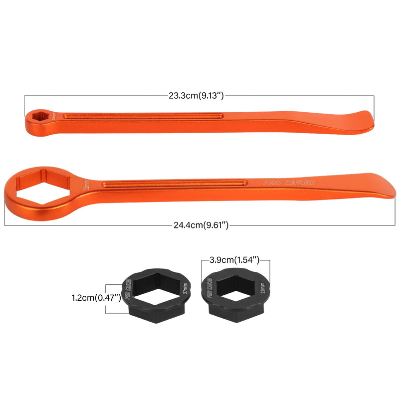 PRO CAKEN 10MM/0.39'' 13MM/0.51'' 22MM/0.87'' 27MM/1.06'' 32MM/1.26''Tire Iron Lever Tool Spoon Motorcycle Tire Change Kit Wrench Set Combo Levers Kit Tire Repair Tool for European Bike XC SX XC EXCF Orange