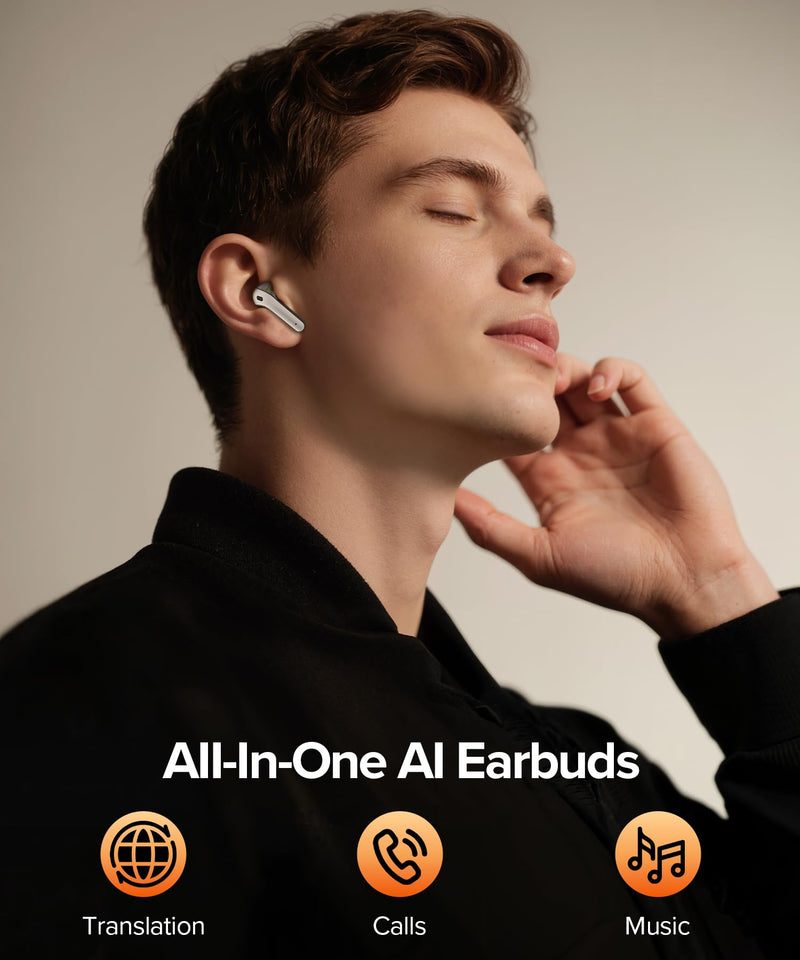 TAGRY Bluetooth Headphones True Wireless Earbuds 60H Playback LED Power Display Earphones with Wireless Charging Case IPX5 Waterproof in-Ear Ear buds with Mic for TV Smart Phone Laptop Computer Sports AI Buds Pro Black