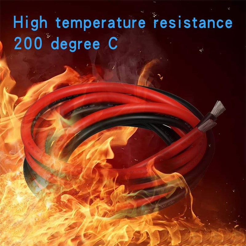 BNTECHGO 8 Gauge Silicone Wire Kit 2 Color Each 10 ft Flexible 8 AWG Stranded Tinned Copper Wire 8 AWG 10 ft per color Red and Black