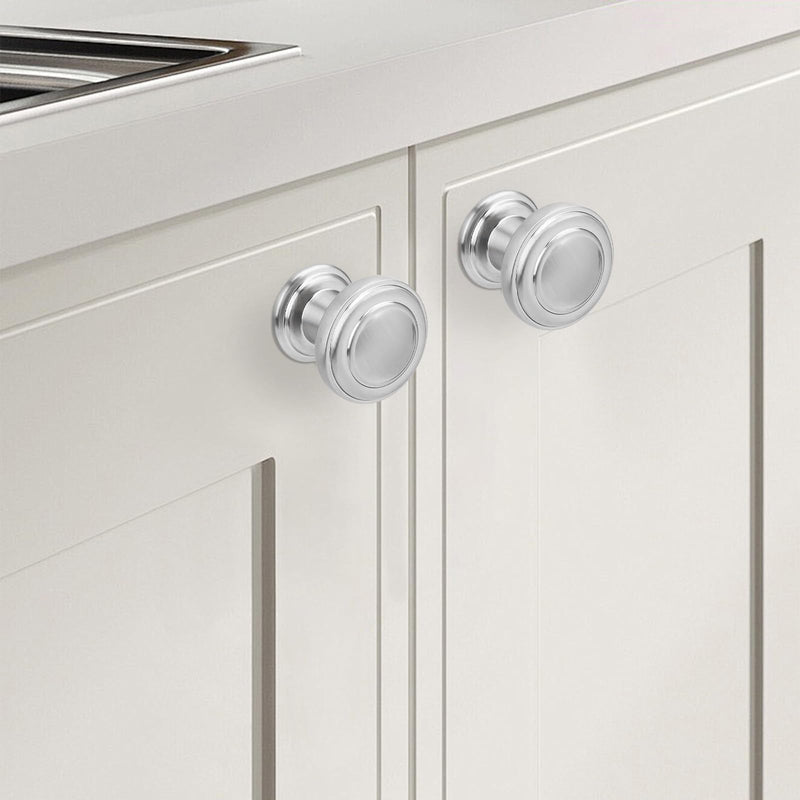 10 Pack Kitchen Cabinet Knobs Brushed Nickel Cabinet Knobs Drawer Knobs Kitchen Hardware 1" Hole Center (Knobs) 10