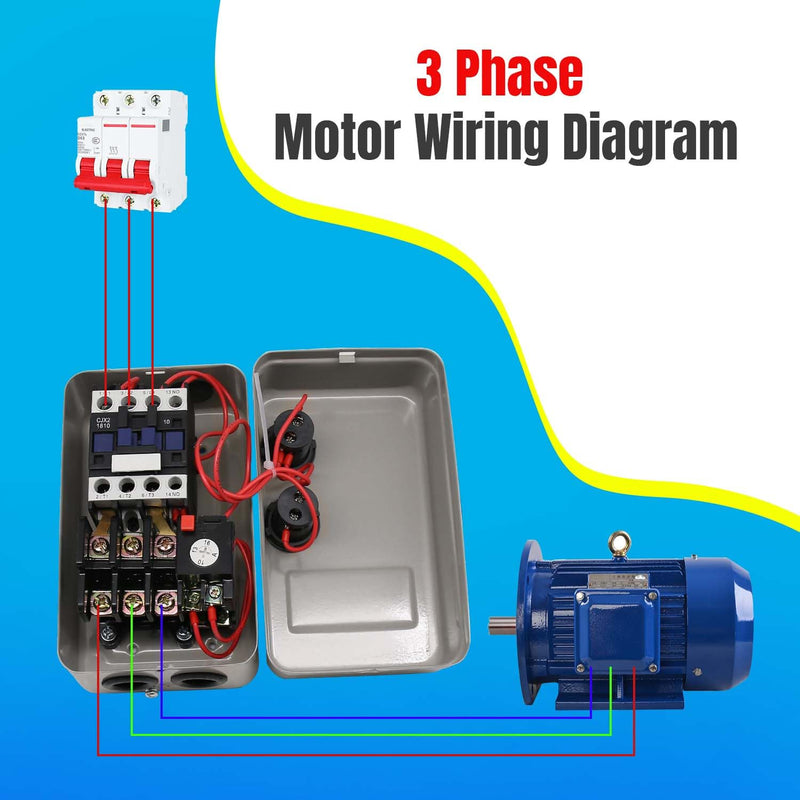 Magnetic Electric Motor Starter - 220/240V 4KW 10-16AMP - 5.5 HP Single Phase Magnetic Starter for Motors (Button Switch) 220V 4KW 5.5 HP 1 Phase(Button Switch)