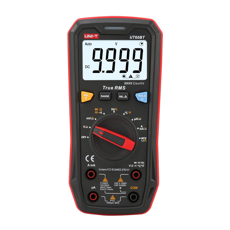 UNI-T Multimeter Tester True RMS UT60BT Temperature Measurement,NCV,Duty Cycle,Diode Test,Digital Voltmeter & Ohm Meter,Smart Multimeter 1000V for Electrical Troubleshooting
