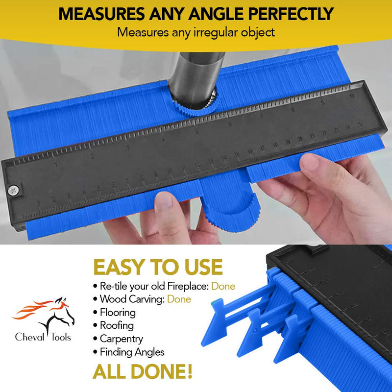 Contour Gauge Set (10-Inch Widened + 5-Inch) – Profile Measuring Tool for Flooring, Trim, Tile & Pipes