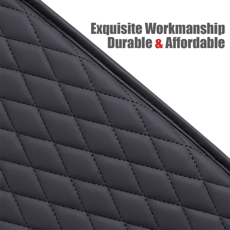 ESKONKE [Upgraded] Car Center Console Cover with 2 Storage Bags - Premium Nappa Leather Armrest Cover, Scratch & Wear Resistant, Waterproof Car Interior Accessories (Classic - Black) Classic - Black