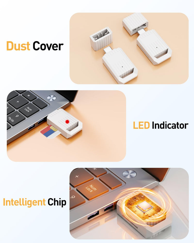 USB C SIM Card Reader, Type-C to SIM Adapter for Windows Laptop/PC, Read & Backup Contacts/Messages, Compatible with Nano/Micro/Standard SIM Cards